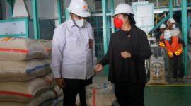 Ketua DPR RI Dr. (H.C.) Puan Maharani meninjau unit Modern Rice Milling Plant (MRMP). (Dok. Dpr.go.id)