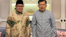 Wakil Presiden RI periode 2004-2009 dan 2014-2019 Jusuf Kalla (JK) menggelar pertemuan dengan Ketua Umum Partai Kebangkitan Bangsa (PKB) Abdul Muhaimin Iskandar. (Instagram.com/@cakiminow) 
