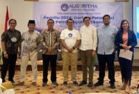 ALGORITMA Research and Consulting merilis Survei Nasional 2023 yang bertajuk "Pemilu 2024: Dari Isu Polarisasi ke Pembangunan Ekonomi" di AONE Hotel, Wahid Hasyim, Jakarta Pusat. (Dok. ALGORITMA Research and Consulting)