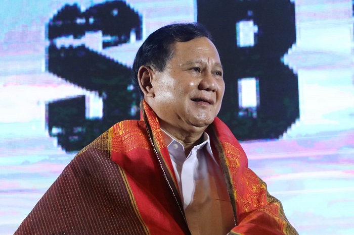 Menteri Pertahanan Prabowo Subianto saat membuka Rapat Kerja Nasional (Rakernas) Punguan Simbolon dohot Boruna Indonesia (PSBI) di Jakarta. (Dok. Tim Media Prabowo Subainto)