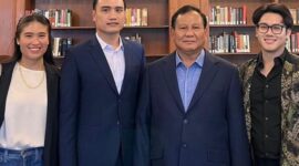 Menteri Pertahanan Prabowo Subianto bersama mahasiswa Columbia university Deri Nagara. (Instagram.com/@derisnagara)