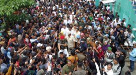 Menteri Pertahanan Prabowo Subianto menyampaikan rasa hormat setinggi-tingginya untuk kepada 35 ribu para petani di Blora, Jawa Tengah. (Dok. Tim Prabowo Subianto)