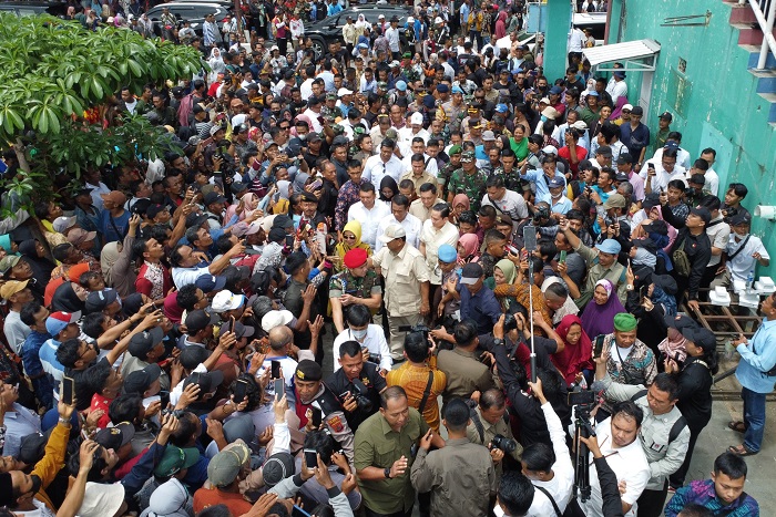 Menteri Pertahanan Prabowo Subianto menyampaikan rasa hormat setinggi-tingginya untuk kepada 35 ribu para petani di Blora, Jawa Tengah. (Dok. Tim Prabowo Subianto)