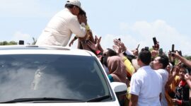 Calon Presiden Prabowo Subianto disambut warga Pacitan, Jawa Timur. (Dok. Tim Prabowo Subianto)