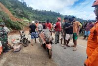 Tim gabungan dibantu warga berupaya melakukan pencarian korban di lokasi kejadian tanah longsor di Desa Bonglo, Kecamatan Bastem Utara, Kabupaten Luwu. (Dok. BPBD Kabupaten Luwu)

