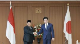 Menteri Pertahanan (Menhan) RI Prabowo Subianto bertemu dengan Menhan Jepang Kihara Minoru di Tokyo. (Dok. Tim Media Prabowo)