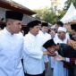 Menteri Pertahanan dan presiden terpilih 2024-2029 Prabowo Subianto melaksanakan ibadah salat Idul Fitri 1445 H di Masjid Nurul Wathon. (Dok. Tim Media Prabowo)