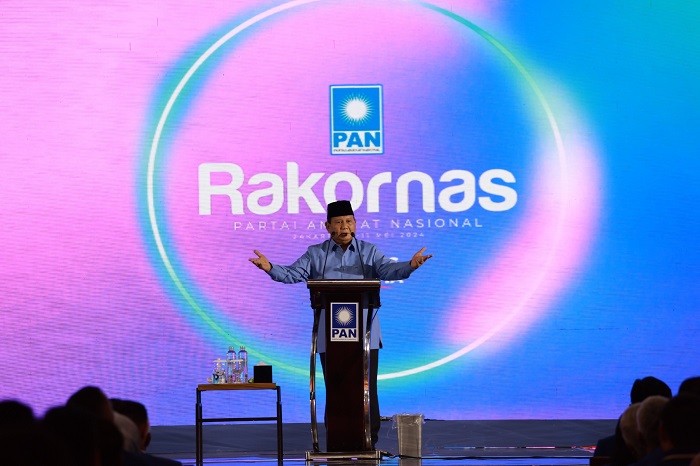 Presiden terpilih Prabowo Subianto menghadiri Rapat Koordinasi Nasional (Rakornas) partai PAN di Jakarta. (Dok. Tim Media Prabowo Subianto)