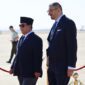 Menteri Pertahanan (Menhan) RI Prabowo Subianto tiba di Bandara International Queen Alia, Yordania dengan sambutan yang hangat oleh sejumlah pejabat tinggi Yordania. (Dok. Tim Media Prabowo)