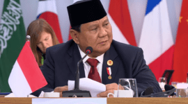 Presiden RI Prabowo Subianto saat berbicara di hadapan para pemimpin negara G20 di sesi pertama Konferensi Tingkat Tinggi (KTT) G20. (Dok. Tim Media Prabowo)